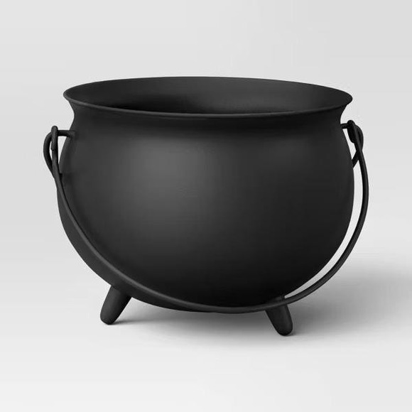 Threshold Larg Metal Halloween Cauldron Black 16.5" Tabletop Decor Witch Pot NEW - Picture 3 of 4